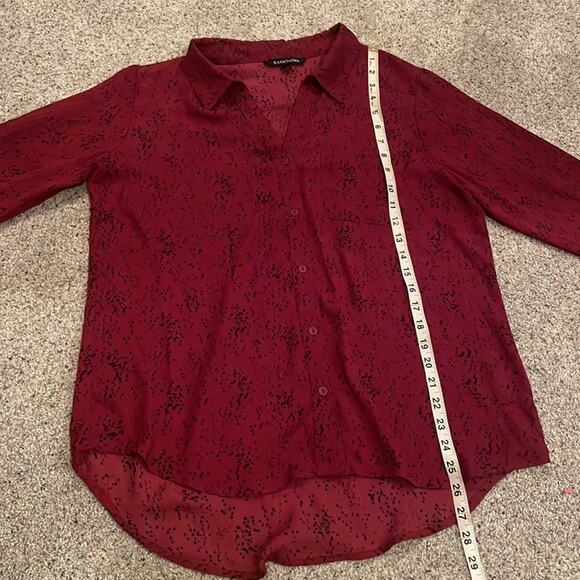 Stitch Fix 41 Hawthorne Burgundy Black Blouse - Large - Picture 4 of 7